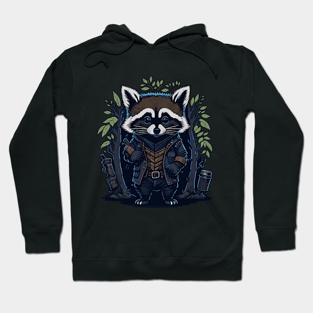 Raccoon Agent Hoodie by mysticpotlot